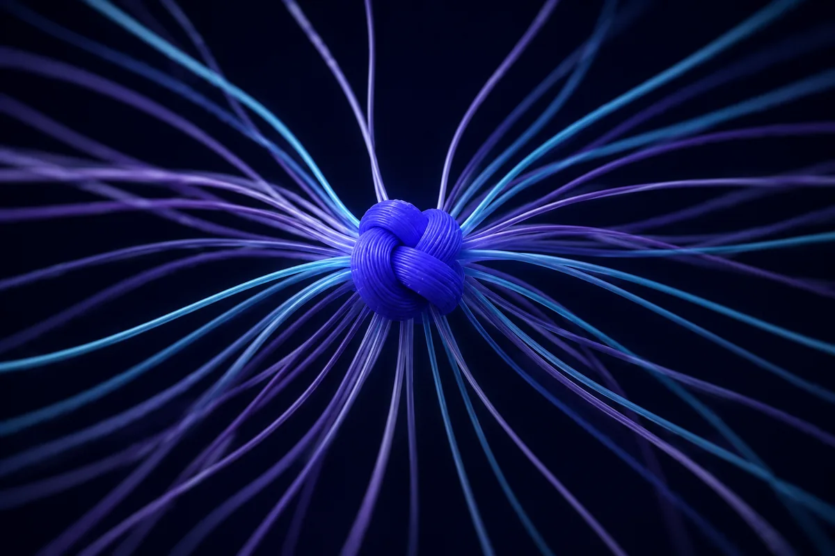Fifty fine threads converging into a single dense form